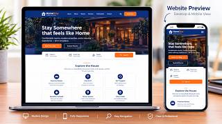 HomeStay Website Design Preview | Modern Responsive Hotel Booking Website (Deskt