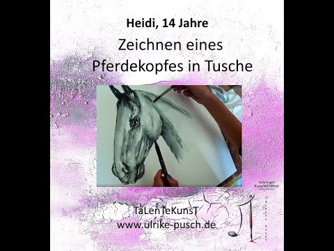 Im Atelier: Heidi, 14 Jahre: Zeichnen eines Pferdekopfes in 12 Minuten