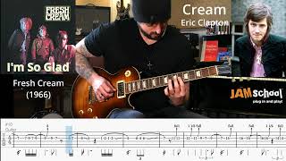 Cream I'm So Glad Eric Clapton Guitar Solo with TAB