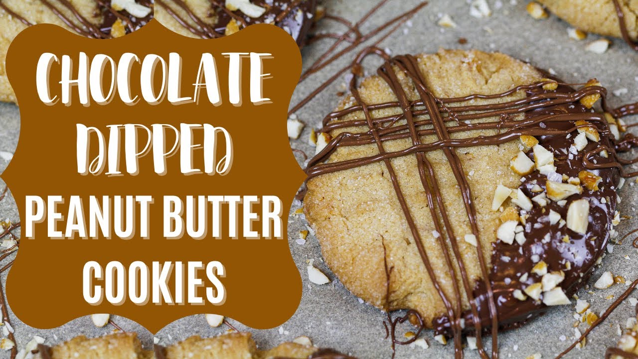 Chelsweets' Chocolate Dipped Peanut Butter Cookies
