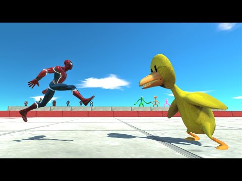 Marvel superhero vs rainbow friends animal revolt battle simulator