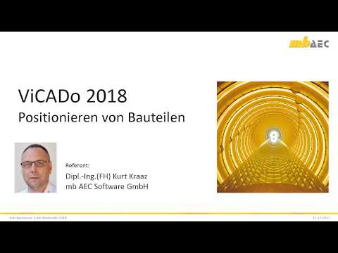 ViCADo.arc 2018 - Positionieren von Bauteilen