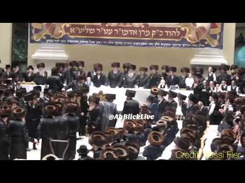 Motzei Shabos Sheva Brochos in courts of Skver and Viznitz