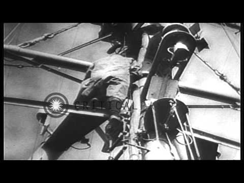 Arctic convoy of British ships underway in the North Sea carrying weapons to Russ...HD Stock Footage