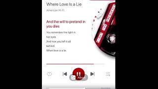 Where love is a lie - American Hi-fi karaoke