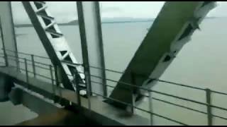 preview picture of video 'Crossing the Brahmaputra River On Board Guwahati Indore Weekly Express'