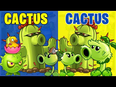 CACTUS vs CACTUS - Repeater, Homingthistle, Primal Peashooter - PvZ2 MOD