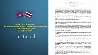 Joint Press Statement 2nd Special General Border Committee GBC Meeting