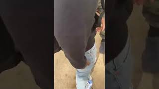 Kid gets purple jean tag ripped off 😂#highschool #connecticut