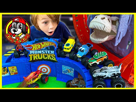 🌋 T-Rex Volcano Arena (Dinosaur Monster Truck Toys) | Monster Jam & Hot Wheels Monster Trucks