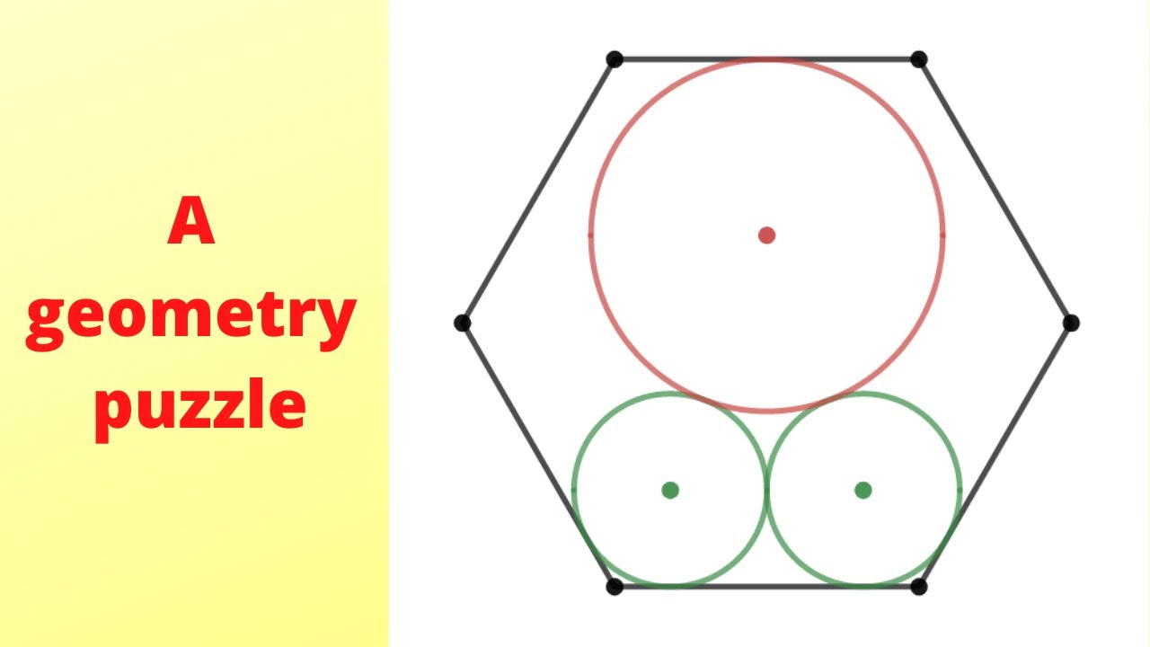 Inscribing three circles in a hexagon. A geometry puzzle.