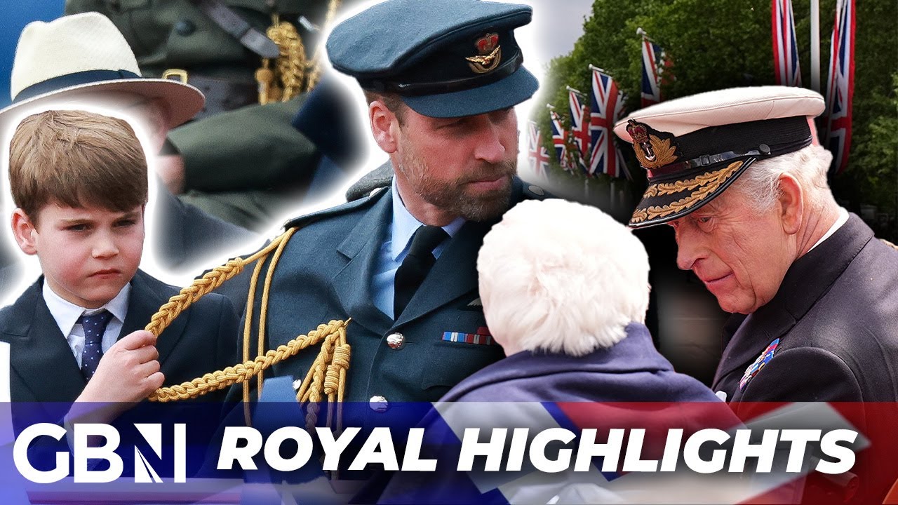 Adorable moment Prince Louis plays with Prince William’s uniform as King shares blanket with veteran