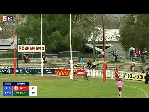 Rd 16 SANFL Snapshot - North's Kym LeBois spins and snaps a goal