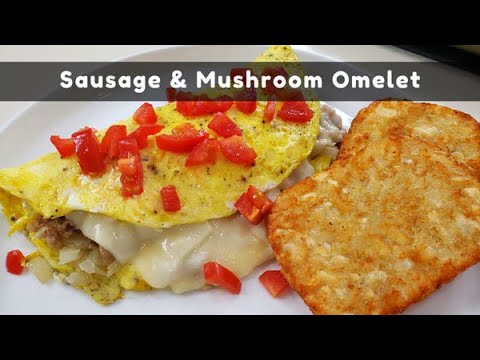 Sausage and Mushroom Omelet | Best Fluffy Breakfast Omelette