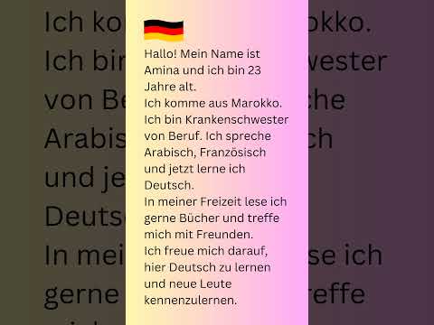 sich vorstellen A1 Deutsch lernen #deutsch #lerne #learninggerman