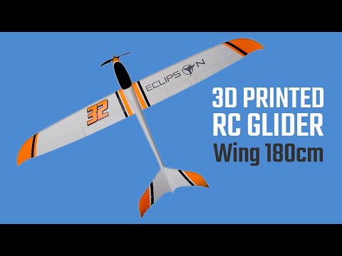 3D Printed RC Glider Model-S (Wing 180 cm). EclipsonModel