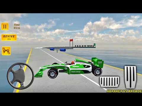 Formula Ramp Car Stunts Impossible Tracks Car 3D: Green Formula Driving - Android Gameplay 2020