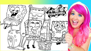 Coloring SpongeBob SquarePants & Gary Coloring Pages | Markers & Crayons