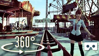Scary 360 Roller Coaster with Sea Monsters: Virtual Reality 3D Video for VR Box, Oculus Go, Gear VR