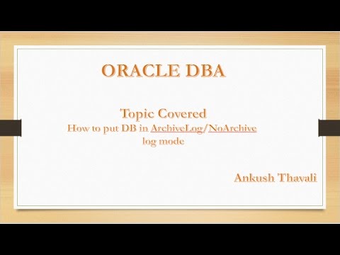 How to put DB in Archive/NoArchive log Mode/ORA-01126