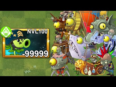 Super Mega Gatling Pea Level 100 Vs All Zombots - Plants Vs Zombies 2