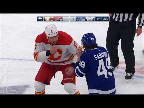 NHL Fight - Flames @ Maple Leafs - Lucic vs Sabourin - 13 04 2021