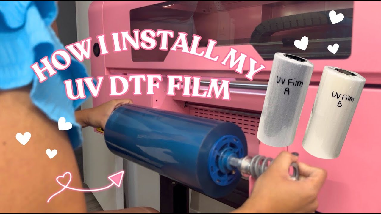 HOW TO INSTALL UV DTF FILM | HAOLIC PINK UV DTF PRINTER DUAL HEADS XP600