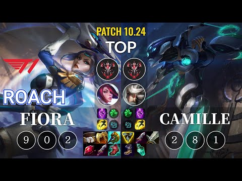 T1 Roach Fiora vs Camille Top - KR Patch 10.24