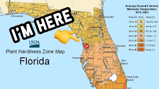 Florida plant hardiness zone map