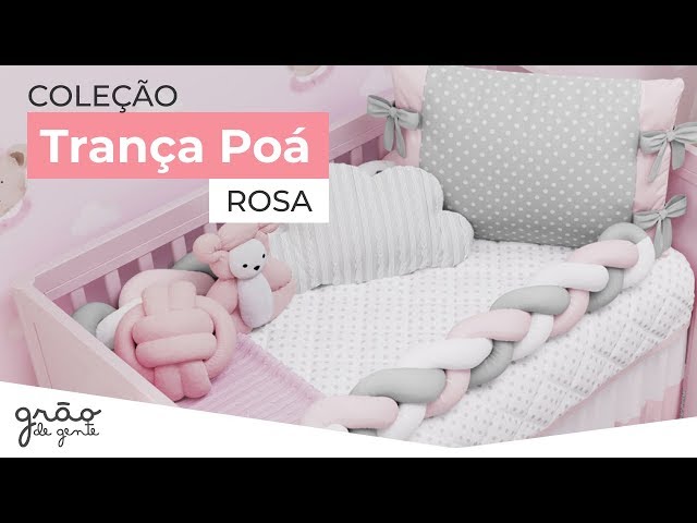 QUARTO DE BEBÊ TRANÇA POÁ ROSA | Grão de Gente