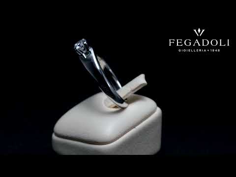 Anello Damiani So litario oro bianco e diamante Ct 0.35