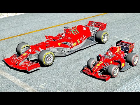 Mini Ferrari F1 2021 vs Ferrari F1 2021 at Monza GP