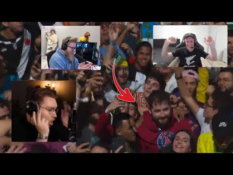 reação dos streamers gringos ao verem o fallen no meio da torcida brasileira