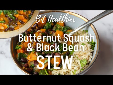 Vegan Bean Stew - Hearty Butternut Squash & Black Bean Recipe