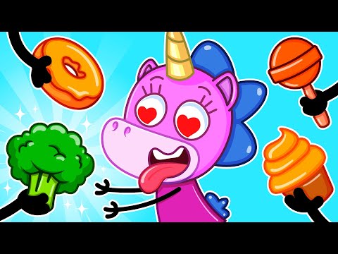 No! Don’t Overeat Sweets! | Healthy vs Junk Food Challenge for Kids 🥦🍰 | Teeny Mimi🦄