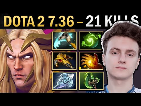 Invoker Gameplay Miracle with 21 Kills and Midas - Dota 2 7.36