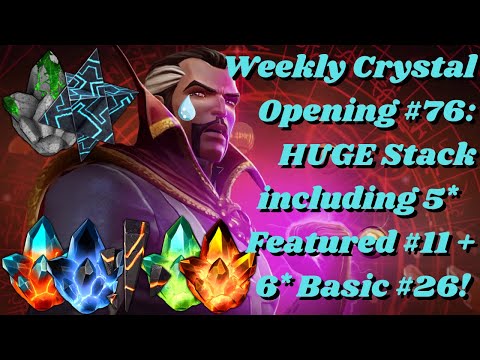 Weekly Crystal Opening #76: HUGE Stack including 5 Star Featured #12 + 6 Star Basic #26! - MCOC
