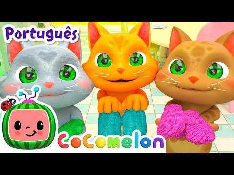 Capa de Os três gatinhos | Cocomelon em Português | Desenhos Animados e Músicas Infantis