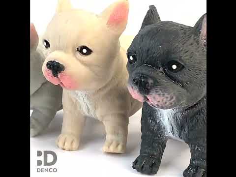 Резиновые Фигурки-тянучки «Собаки Французские бульдоги» A155-DB, 9 см., / 3 шт.