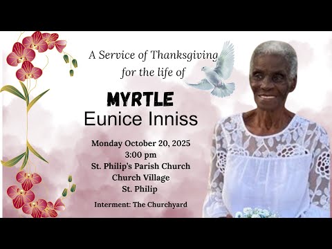 THE FUNERAL SERVICE OF MYRTLE EUNICE INNISS