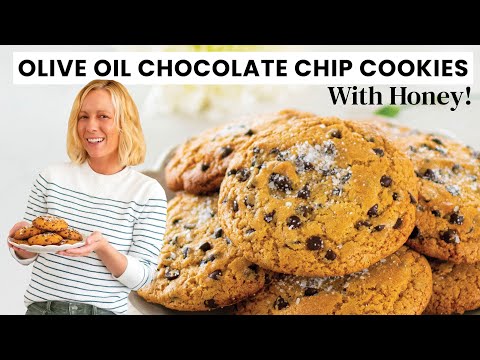 🍪 Olive Oil Honey Chocolate Chip Cookies | Dairy-Free, Soft & Chewy Cookie Recipe 🍯