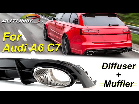 Autunik.com - RS6 Style Rear Diffuser + Chrome Exhaust Tips For Audi S6 A6 S-line C7.5 di144