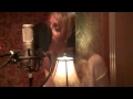 April Taylor- recording the vocal for Finish what you started