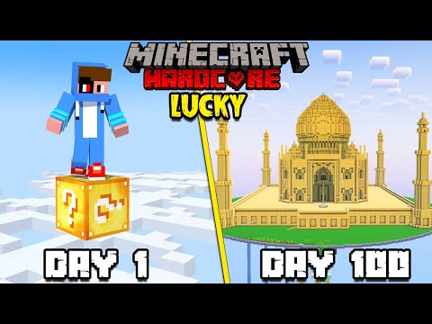 Techno Tech Guruji - I Survived 100 Days On Single Lucky Block in Minecraft Hardcore HINDI