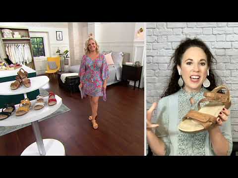 Earth Origins Leather Adjustable Strap Sandals - Bria on QVC