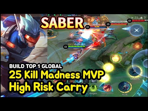 Saber (Mythical Glory): 25 Kill Hyper Carry Madness MVP | MLBB Ranked Gameplay