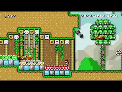 Wiggler Woods 1-4 by Phoenix - SUPER MARIO MAKER - NO COMMENTARY 1bi 1bj