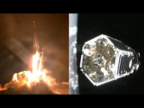 Falcon 9 launches EROS C-3, Falcon 9 first stage landing and EROS C-3 separation