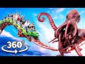 VR 360 Extreme ROLLER COASTER | Kaken, Zombie City, Titanic, Megaladoon! | 4K Virtual Reality
