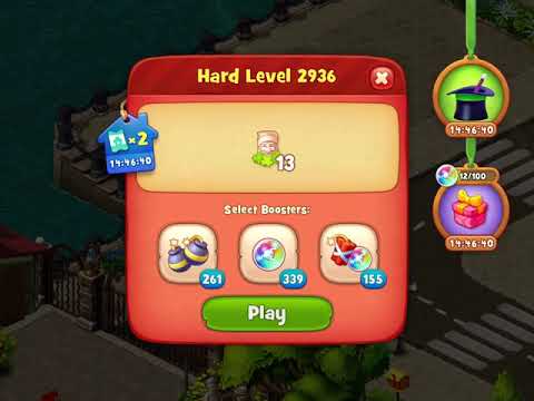 Gardenscapes Level 2936 With No Boosters - Hard Level